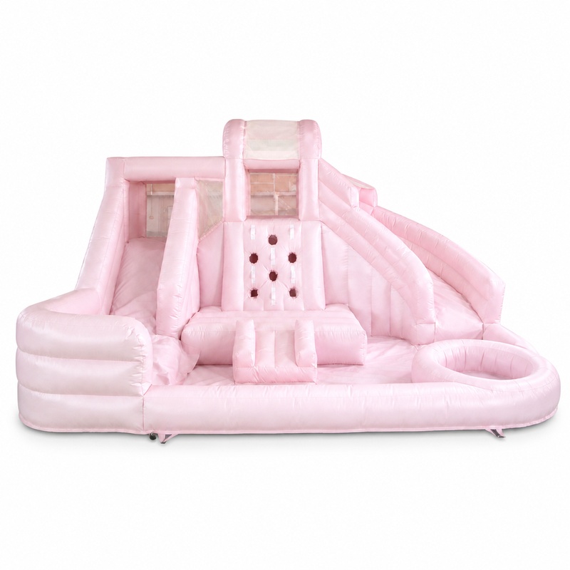 Water Slide Inflatable - Kommerzielle aufblasbare Poolrutsche mit Gebläse, rosa-blaue