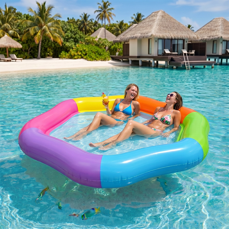Neuer sechseckiger, bunter, au – Pool Lounger Inflatable Bewertung und Preis